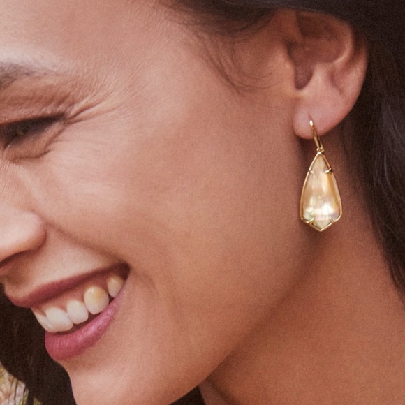 KENDRA SCOTT • Rose Gold Carla Brown Mother of Pearl Earrings - Picture 2 of 3